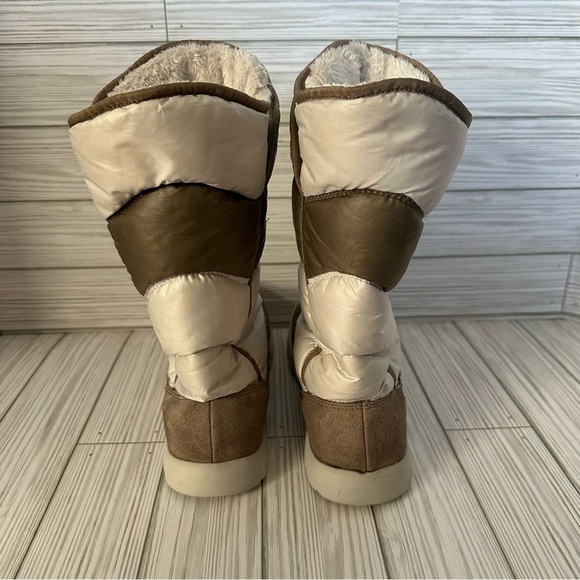 The North Face Thermoball Roll Down Pull On Winter Boots Leather Womens - Picture 8 of 11